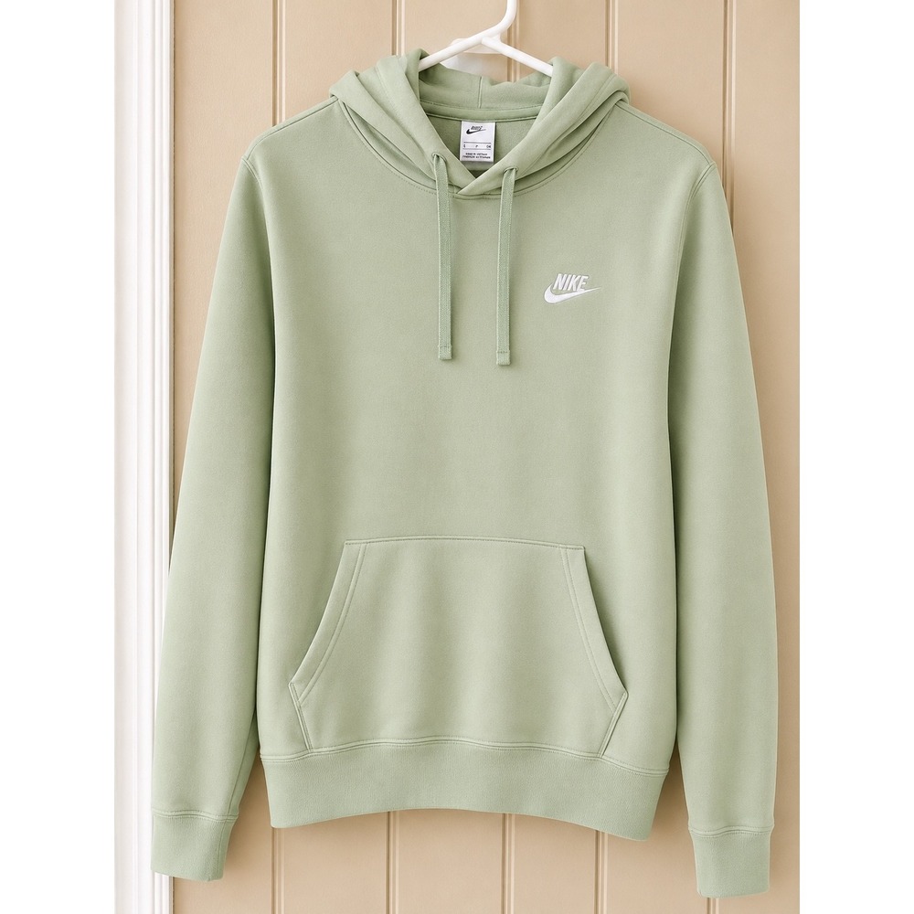 Nike Sportswear Essential Hoodie Sage Green Tall Small Pullover Sweatshirt